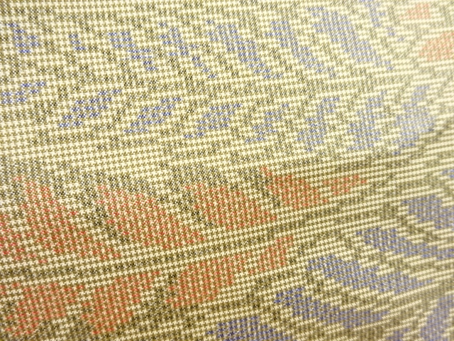 JAPANESE KIMONO / ANTIQUE KIMONO / SILK / OSHIMA TSUMUGI / WOVEN FERN